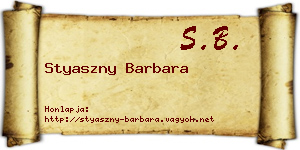 Styaszny Barbara névjegykártya