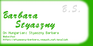 barbara styaszny business card